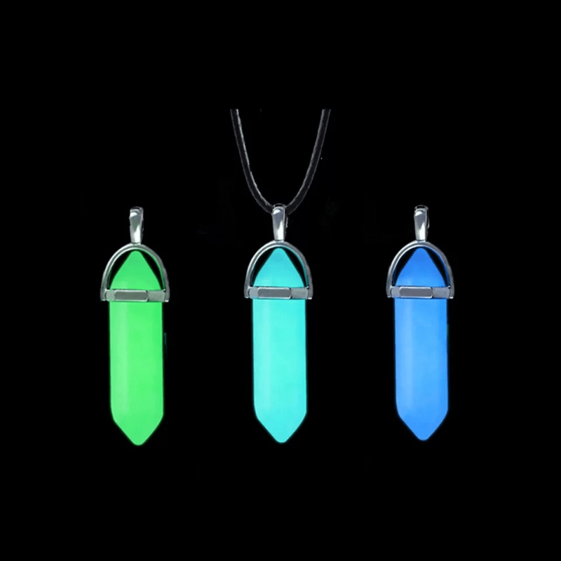 Glow-in-Dark Bullet Stone Pendant Necklace